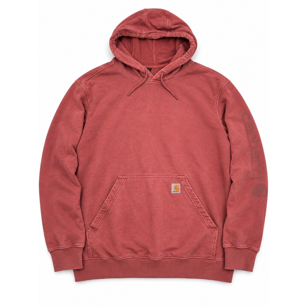 Carhartt Relaxed Fit Hoodie Mens XL Faded Red Cotton Pullover 106253 R95